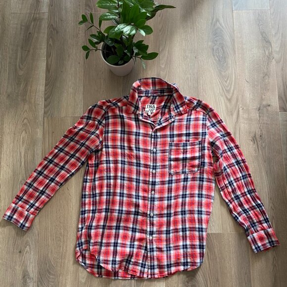 TNA Red Light Flannel Style Button Down Shirt - Picture 1 of 12